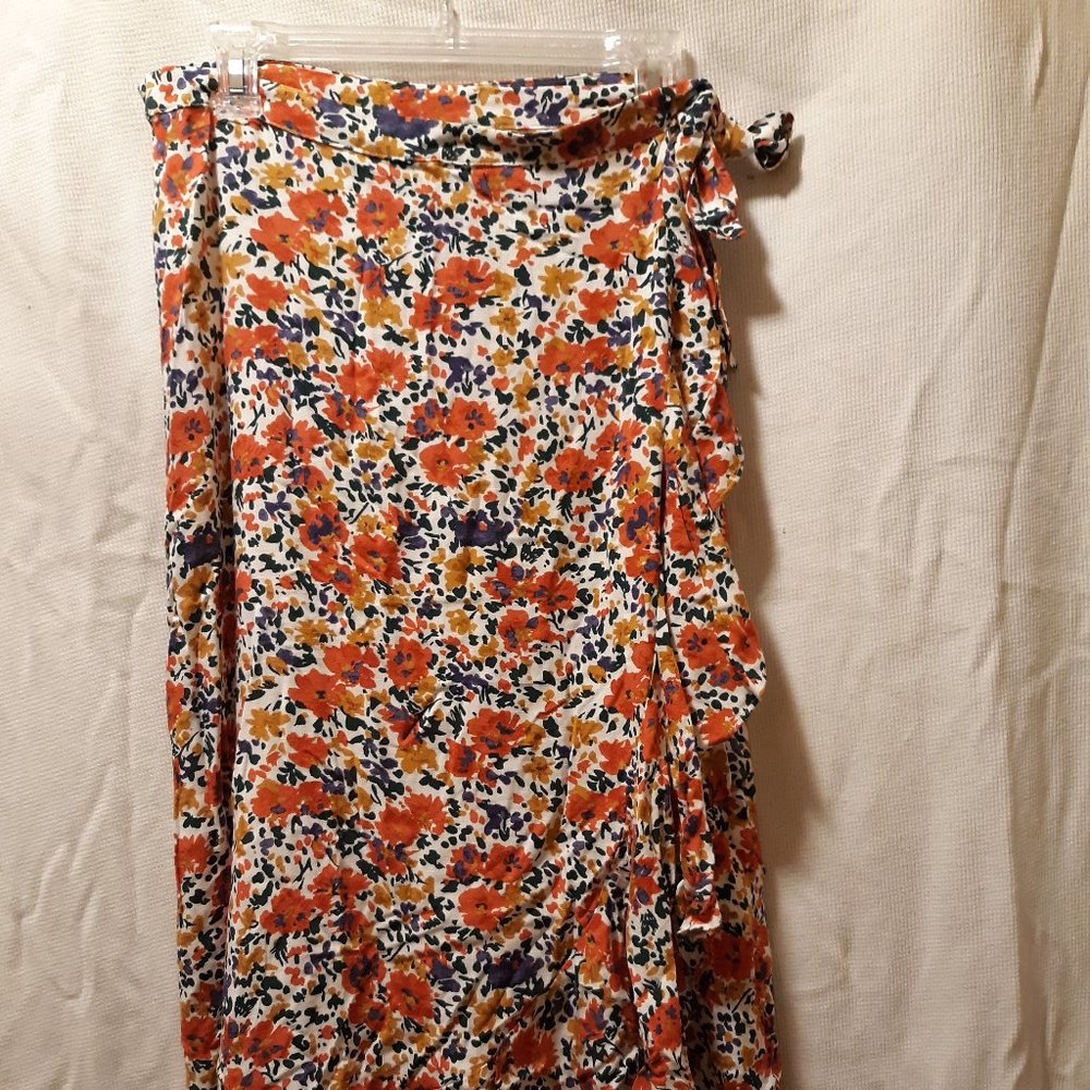 Modcloth Floral Wrap Skirt